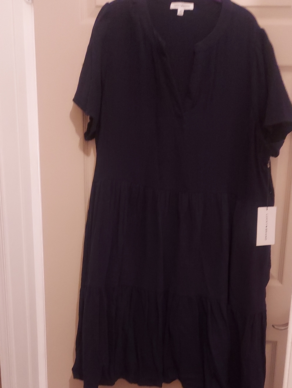 Lucky Brand Navy Blue Textured Dress